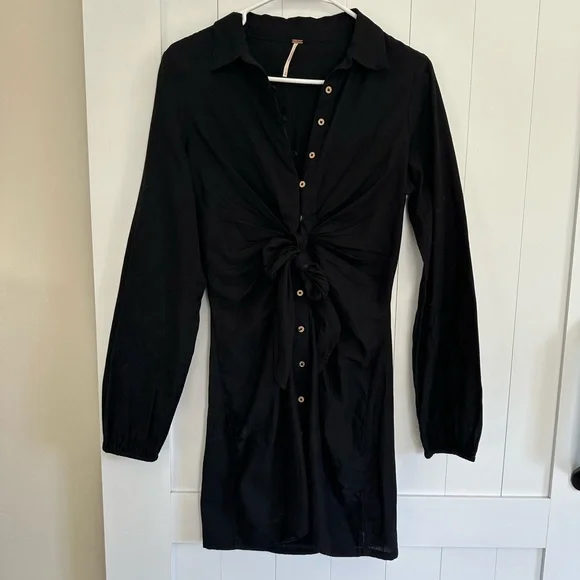 NWOT! Free People ‘Eye Catchin’ black mini dress Small - Picture 4 of 7